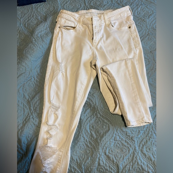 Old navy white skinny midrise with holes - size 4 - Picture 3 of 4